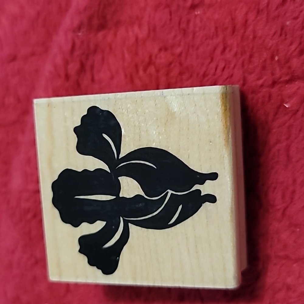 Crocus Flower Wooden Rubber Stamp